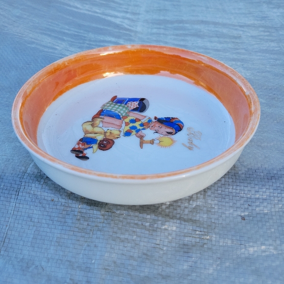 Antique 1920's Baby Dish Bowl Stamped "Made in Czecho - Slovakia" Scene - Picture 5 of 8
